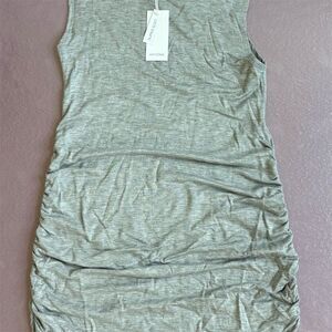 Antistar  Women's‎ Sleeveless Ruched Side Dress Medium Gray Casual New with tags